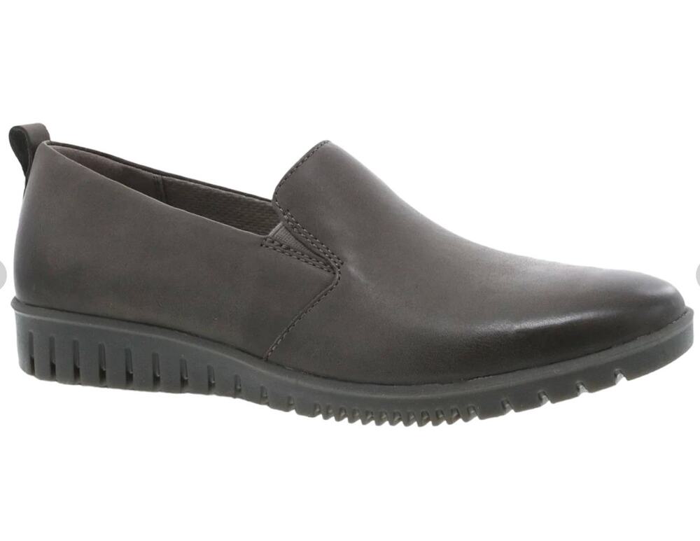 Dansko Linley Burnished Calf Grey Slip Ons Leather Sz 9.5/10 US NIB Arch Support